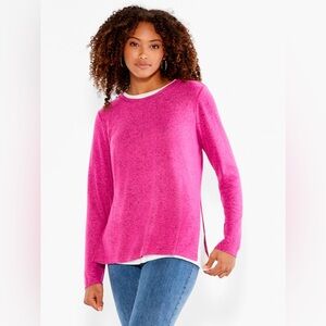 NZT NIC+ZOE Sweet Dreams Long Sleeve Double Layered Top, Size XL New w/Tag